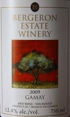 Bergeron Estate Winery Gamay 2009